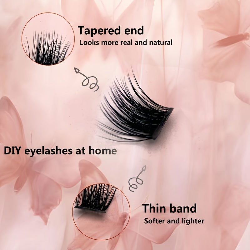 Individual DIY lashes 168 Bundles Luxurious 9D Faux Mink Lashes T50 – Natural, Lightweight & Hypoallergenic, Ideal for Daily & Special Occasions.