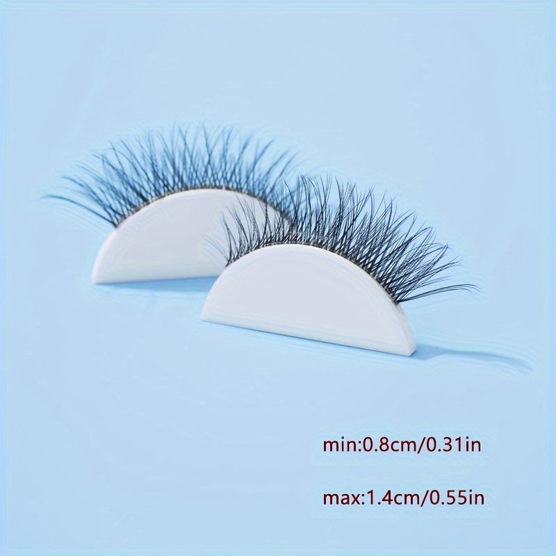 10 Pairs Luxurious Volumizing False Eyelashes-Crisscross Design,Lengthening Ends,Natural Look,Transparent Stem,8-14mm