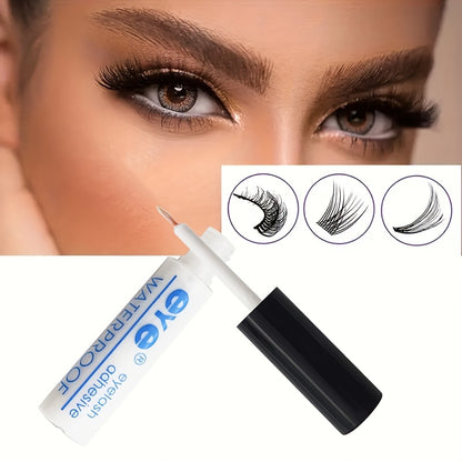 Waterproof Eyelash Glue Set of 4 Bottles - Quick Dry, Long-lasting, Non-irritating Lash Adhesive, Alcohol-Free, Latex-Free, Strong Hold for DIY Eyelash Extensions.