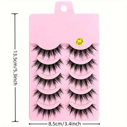 5 Pairs of Extra Long Crossed Big Devil False Eyelashes - Enchanting Voluminous Comic Stage Makeup Lashes with No Fragrance