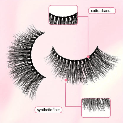 5 Pairs Cat Eye Lashes, Fluffy Cluster Faux Mink False Eyelashes, Natural Curling Slender Lashes