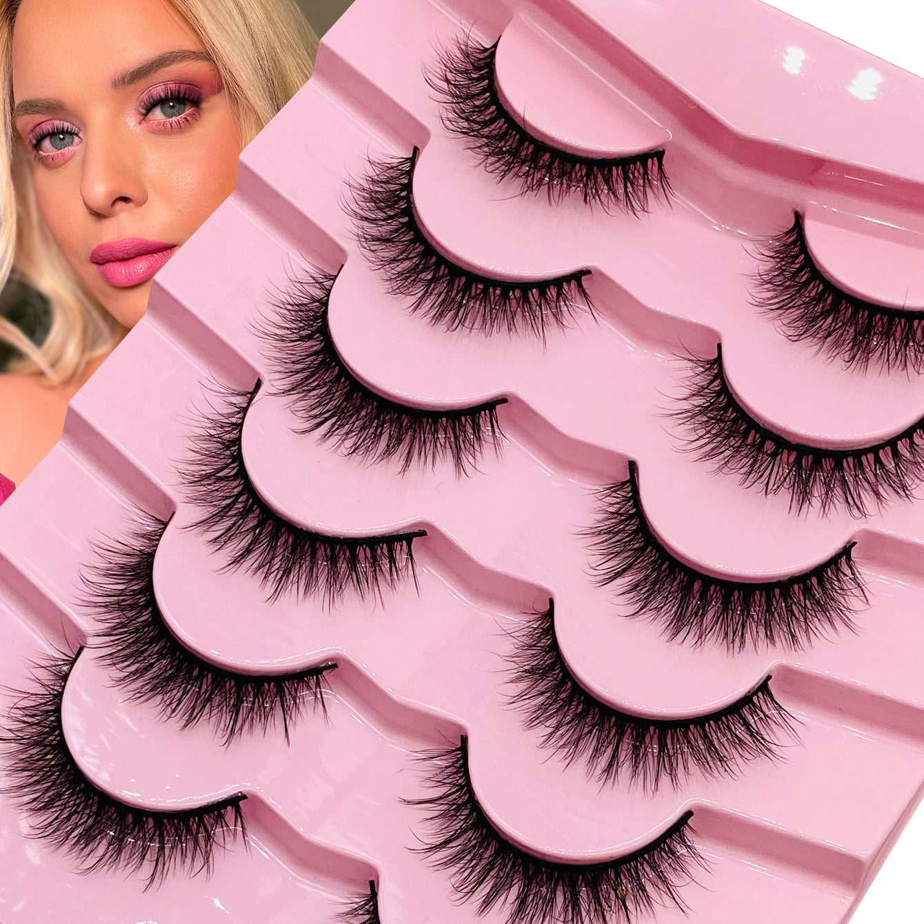 High-Quality Faux Mink Eyelashes, Natural Look, 5/7/10/13/20 Pairs, Reusable False Lashes for Everyday & Special Occasions