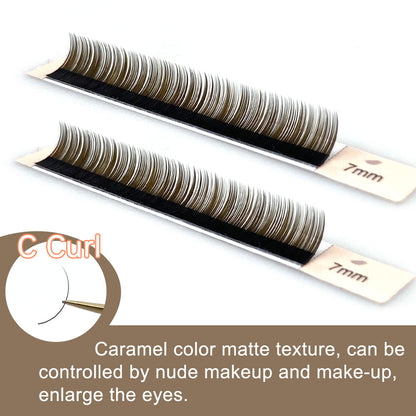 CURSAVELA Fake Lower Lashes  100pcs Mink 0.10 C Curl Brown Color 5mm 6mm 7mm