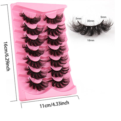 Classic Volume Eyelashes 7 Pairs of 3D Faux Mink Lashes - Russian Volume, Fluffy, Natural, Thick, Dramatic False Eyelashes for a Glamorous Look