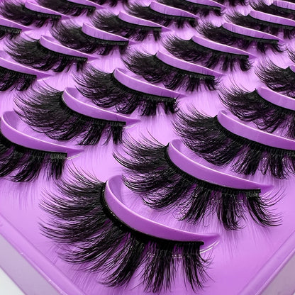 20 Pairs Faux Mink Eyelashes - Natural to Glamorous C Curl Lashes in Cat Eye, Doll & Fluffy Styles, Comfortable Wear.