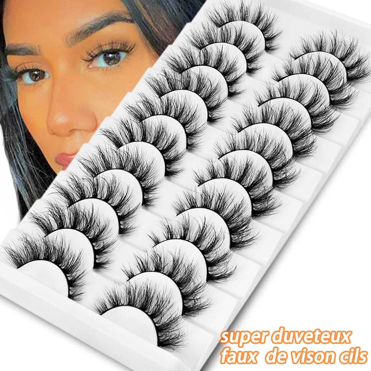 10 Pairs of 6D Faux Mink Lashes – Natural, Fluffy, Dramatic, Reusable Eyelashes for Everyday Wear – Lightweight & Comfortable