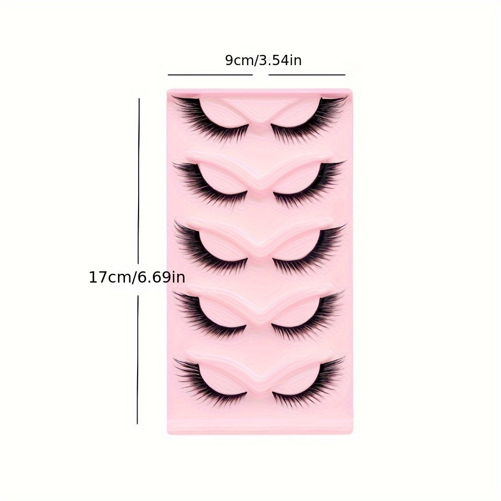 100pcs Fox Eye Mink Fake Eyelashes - Slanted Lengthening Extensions for Dramatic Halloween Makeup