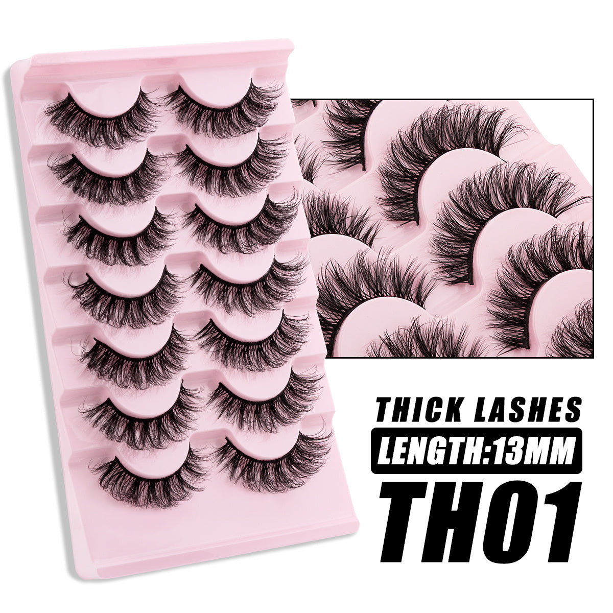 7 Pairs of Luxurious 3D Cat Eye Mink Lashes - Realistic, Long-Lasting, Reusable, Cruelty-Free.