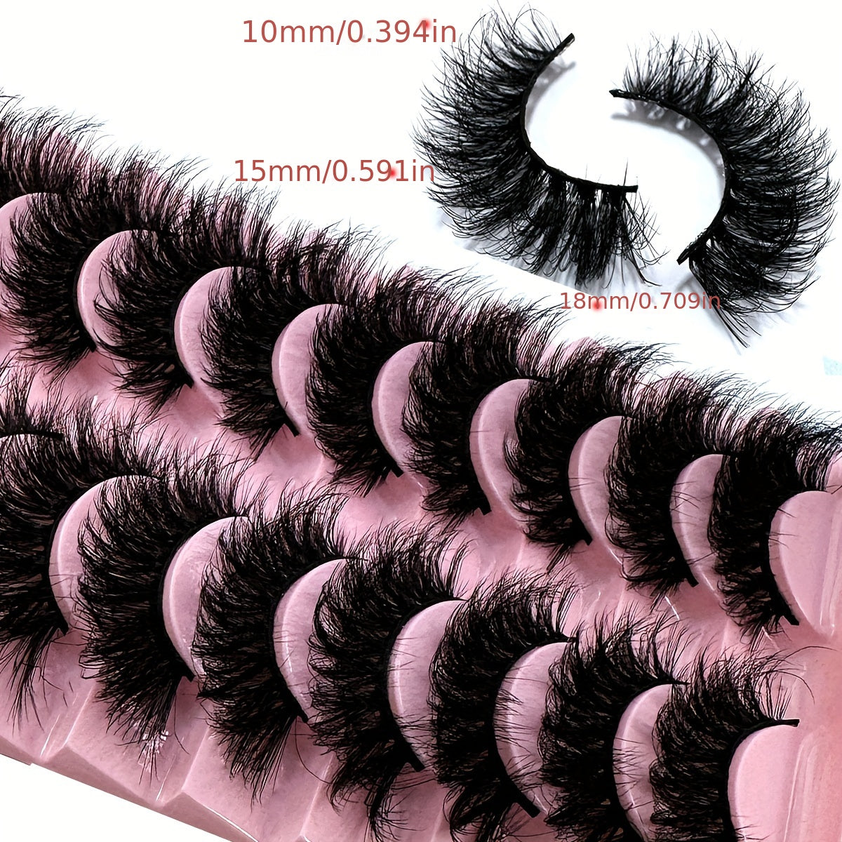 Classic Volume Eyelashes 10 Pairs New Cat Eye Fluffy Faux Mink Lashes - 8D Natural Dramatic Long Thick Curled False Eyelashes, Soft and Lightweight, 3D Russian Curled Eyelashes