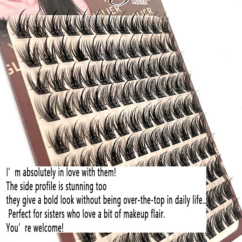 100pcs Pure Wild Devil False Eyelashes - Single Cluster Sectional Manga Barbie Natural &amp; Realistic Style, Beginner-Friendly, Perfect for Camera