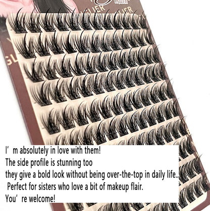 100pcs Pure Wild Devil False Eyelashes - Single Cluster Sectional Manga Barbie Natural &amp; Realistic Style, Beginner-Friendly, Perfect for Camera