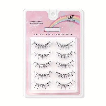 Transparent Stem Wavy False Eyelashes - Reusable, Easy to Apply, Natural Look, Eye Makeup Beauty Accessory for Enhanced Eye Appeal