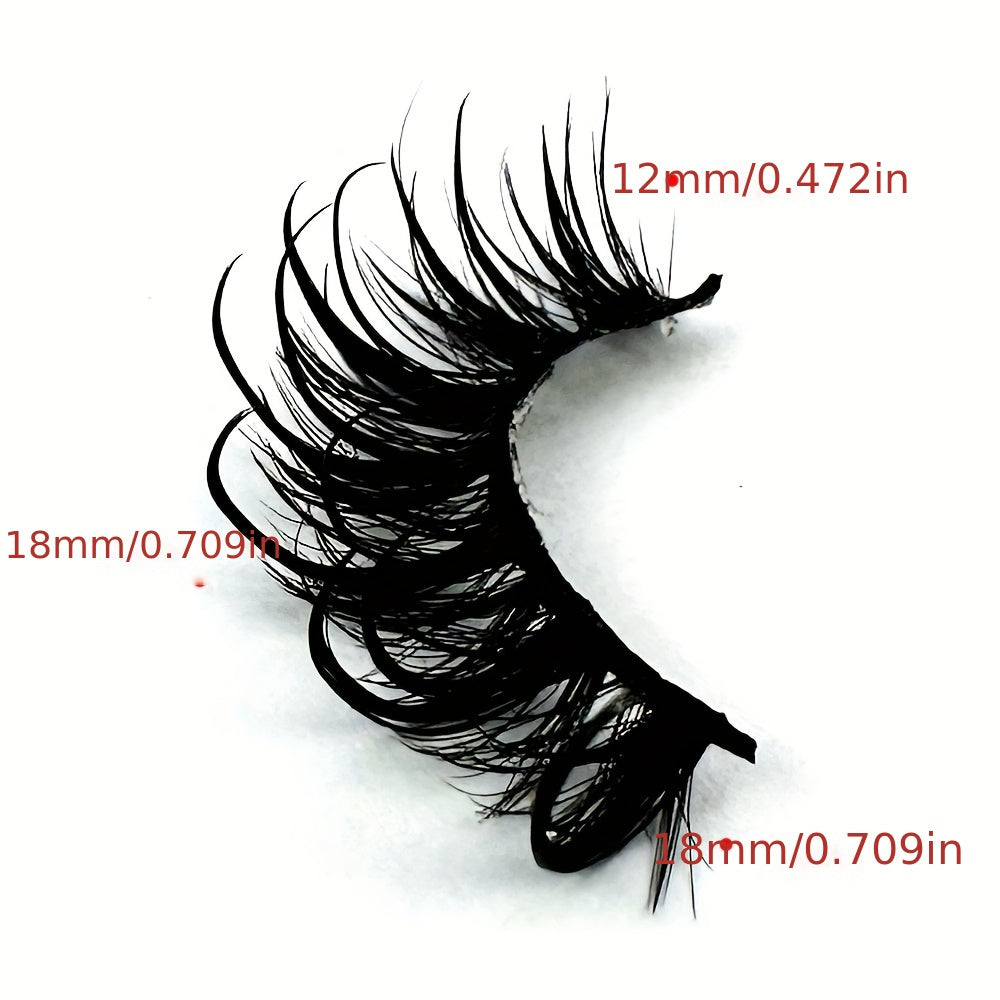 9 Pairs of Luxurious Wispy Fox Eye Lashes - Fluffy Faux Mink, Spiky Tips, and Fairy Cat Eyelashes for a Dramatic Eye Look - Reusable, Soft, and Comfortable False Eyelashes.