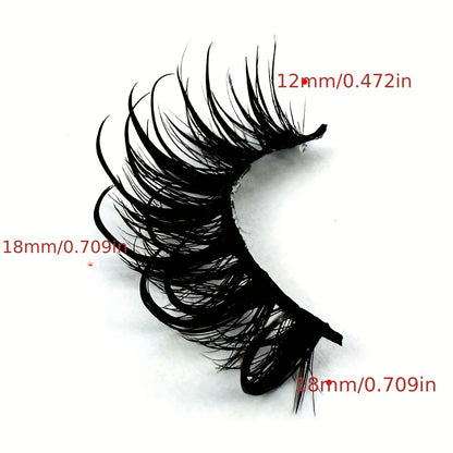 9 Pairs of Luxurious Wispy Fox Eye Lashes - Fluffy Faux Mink, Spiky Tips, and Fairy Cat Eyelashes for a Dramatic Eye Look - Reusable, Soft, and Comfortable False Eyelashes.