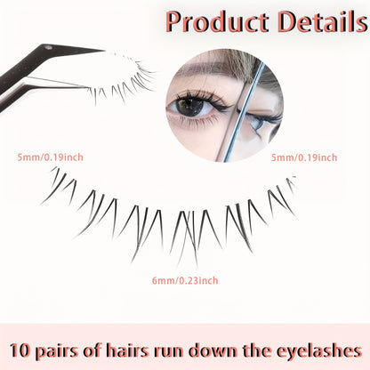 Lower Eyelashes Bottom Eyelashes Handmade Soft False Eyelashes, Natural Lower Eyelashes Comic Style Transparent Reusable