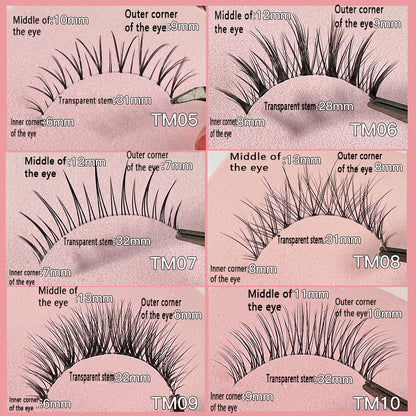 100PCS 10 Pairs Wholesale of Little Devil False Eyelashes with Naturally Tapered, Lightweight, Transparent Fishing Line Stems and Fairy Lashes