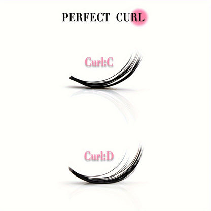 Individual DIY lashes 40D Thick Curling Lashes, 8-16mm Mixed Length, C/D Curl, Lightweight Waterproof DIY Self-Grafting 3D Effect Manga Lashes for Daily Wear