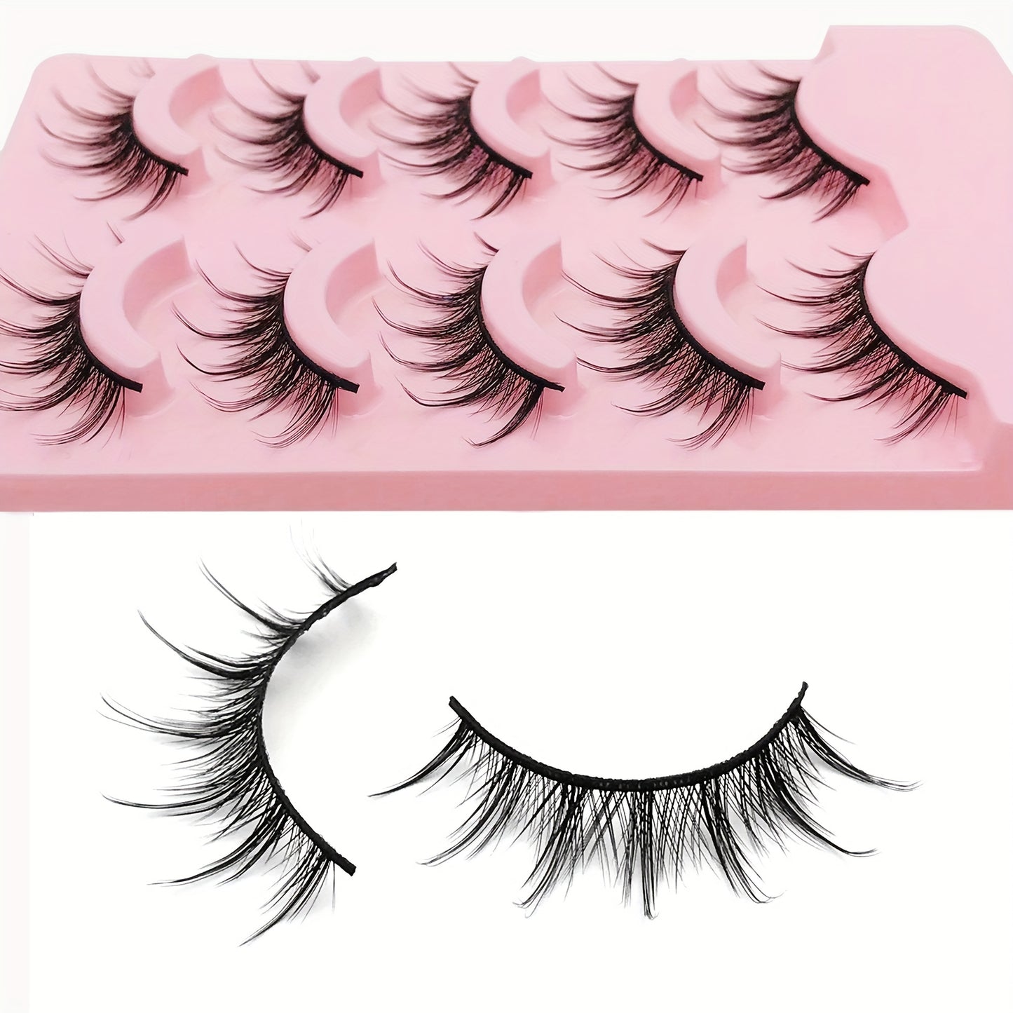 5 Pairs Pack - Dramatic Anime Lashes - Natural Wispy, Fluffy 3D Volume, Faux Mink, Korean Japanese Cosplay Fake Eyelashes