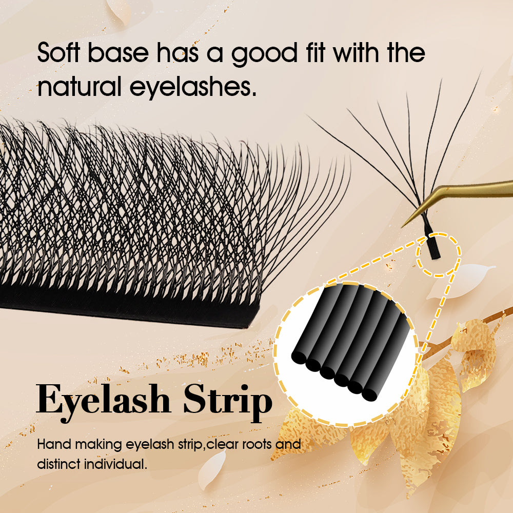 CURSAVELA W Pre-Made Eyelashes Premium Mink 3D,4D,5D,and 6D Pre-made False Eyelashes.W Shape for a Soft,Natural Look.