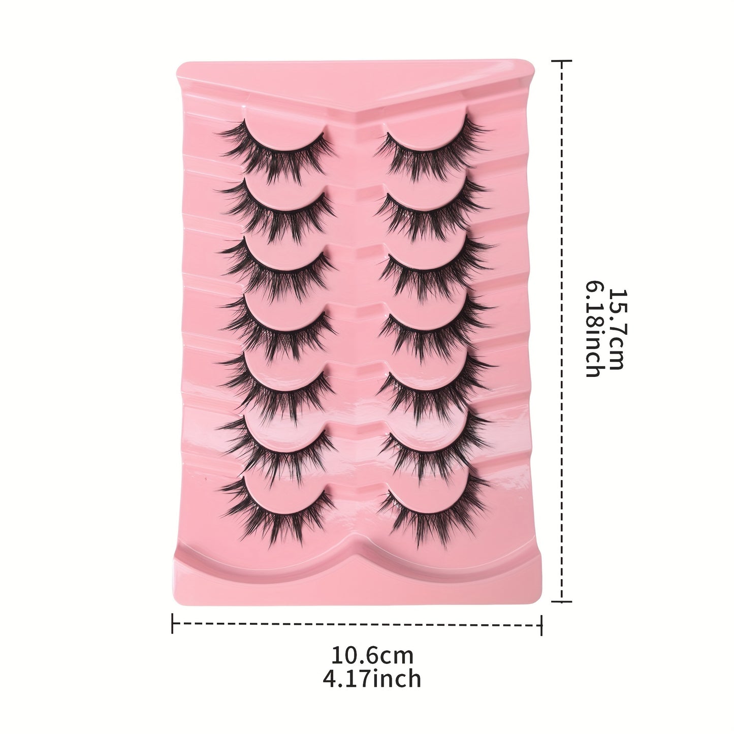 7 Pairs Manga Lashes Set, Natural Look, Slim, Fluffy, Spiky, Anime & Cosplay Eyelashes, 3D D Curl, 6-9mm/10-12mm/13-15mm Length, Reusable for Beginners