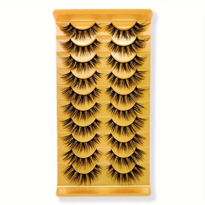 Luxury Handmade 3D Faux Mink Lashes: From Cat Eye to Natural Volume, Multi-Length Options for Daily Glamour (10/20 Pairs)