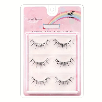 Transparent Stem Wavy False Eyelashes - Reusable, Easy to Apply, Natural Look, Eye Makeup Beauty Accessory for Enhanced Eye Appeal