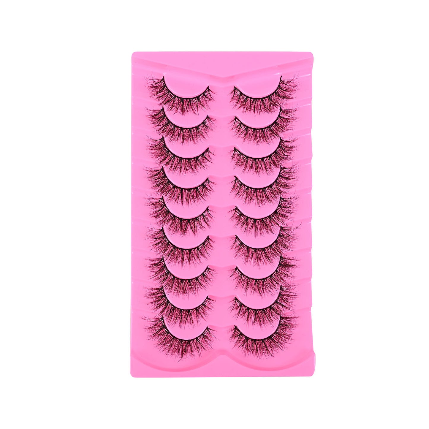 More style 9 Pairs 5D Explosion Style False Eyelashes, Large Capacity, Dense and Curled Self-Extension Lashes, Natural Stiff Stem False Eyelashes