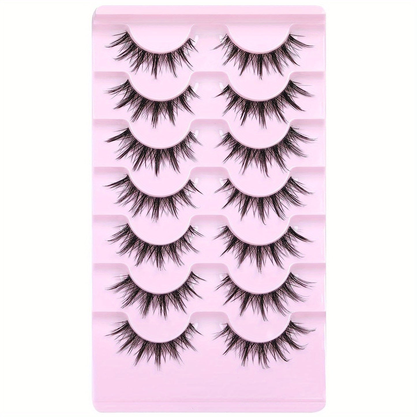 CURSAVELA 3D Anime Cosplay False Eyelashes - Ultra-Realistic, Lightweight & Reusable - Transparent Stem for Dramatic Asian Manga Look