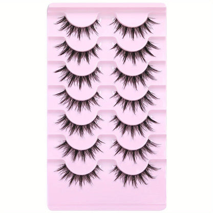 CURSAVELA 3D Anime Cosplay False Eyelashes - Ultra-Realistic, Lightweight & Reusable - Transparent Stem for Dramatic Asian Manga Look