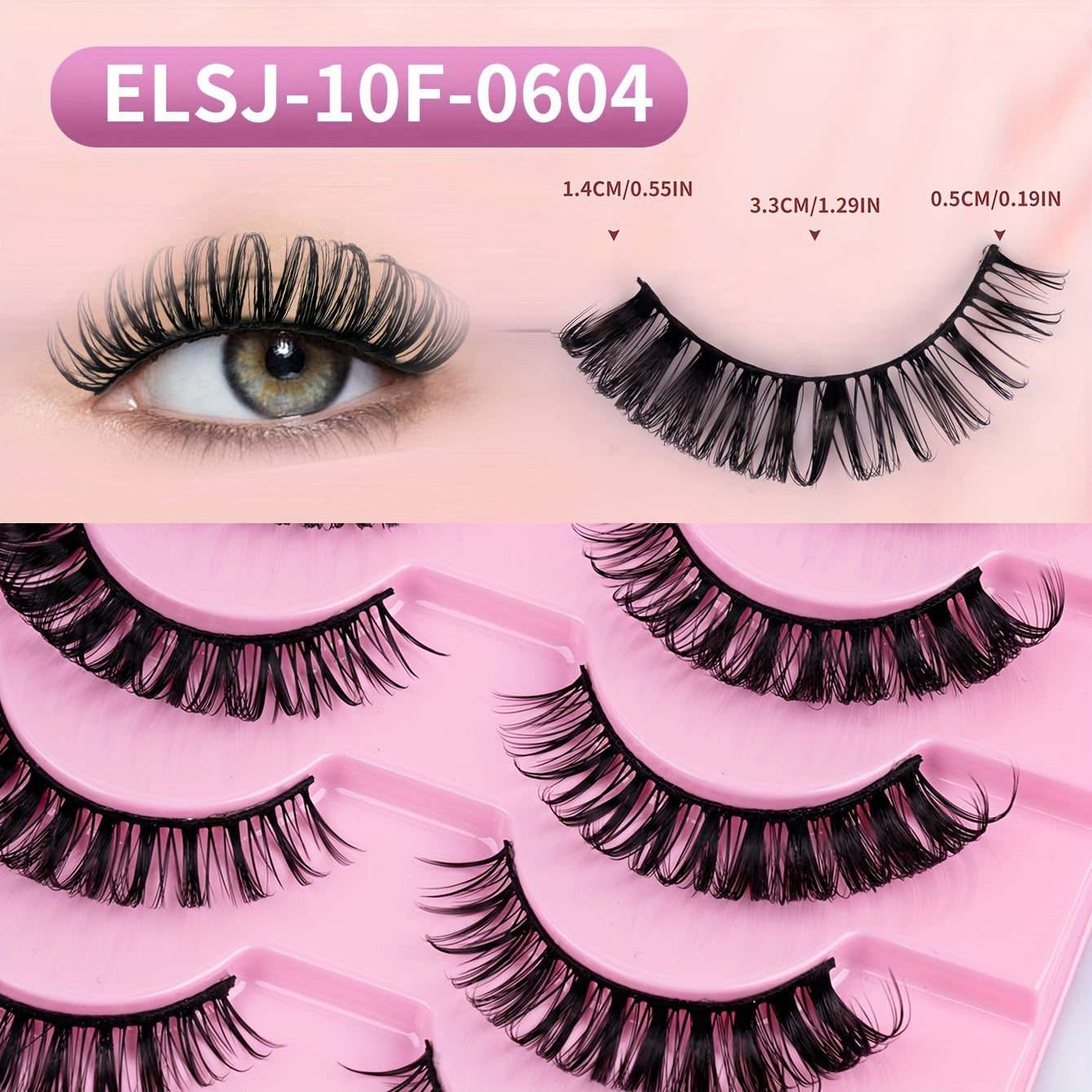 Classic Volume Eyelashes 10 Pairs 33mm 3D False Eyelashes, Russian Curls, Natural & Light, Perfect for Beginners, Party & Holiday