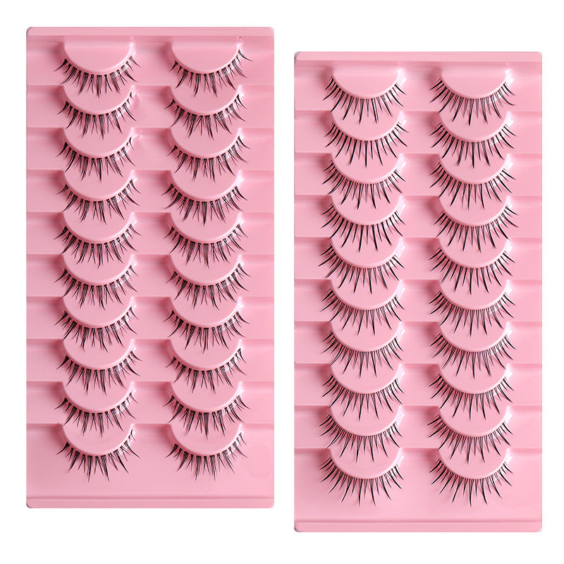 100PCS 10 Pairs Wholesale of Little Devil False Eyelashes with Naturally Tapered, Lightweight, Transparent Fishing Line Stems and Fairy Lashes