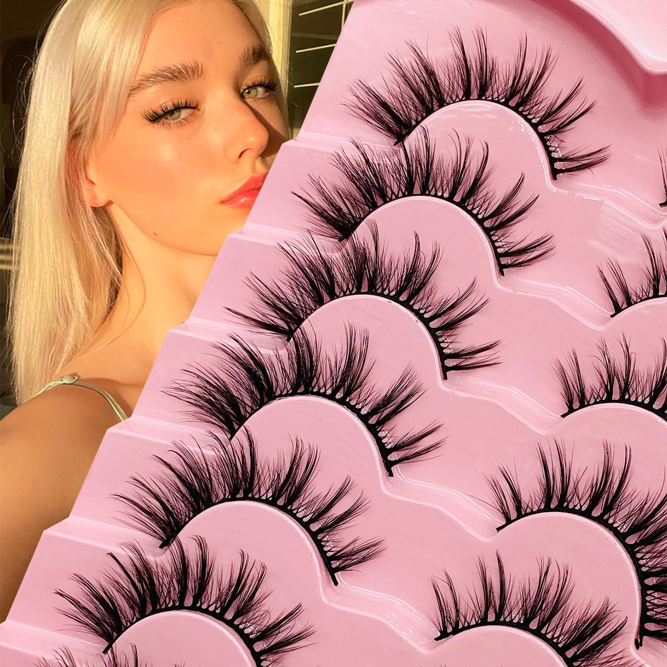 High-Quality Faux Mink Eyelashes, Natural Look, 5/7/10/13/20 Pairs, Reusable False Lashes for Everyday & Special Occasions