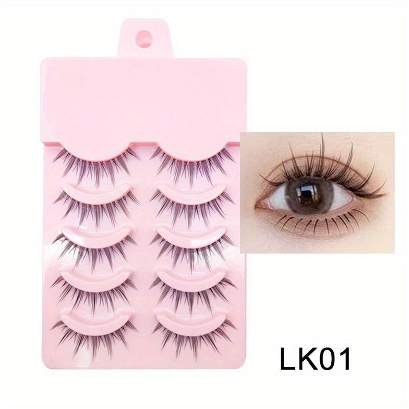 Manga Anime Lashes | Soft Natural Thick False Eyelashes | Pointed Cat Eye Effect | Daily Makeup | Wispy Style