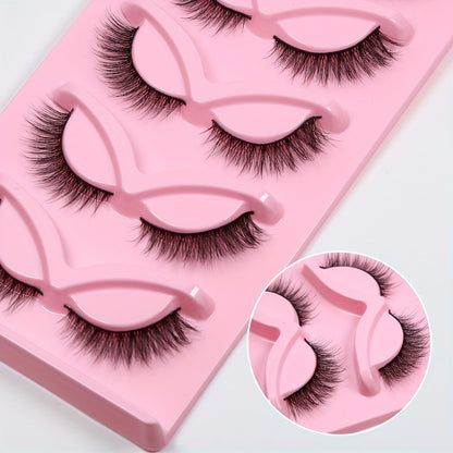 CURSAVELA C Curl 5 Pairs Handmade 3D Faux Mink Lashes - Fluffy, Soft, and Natural Look for Halloween