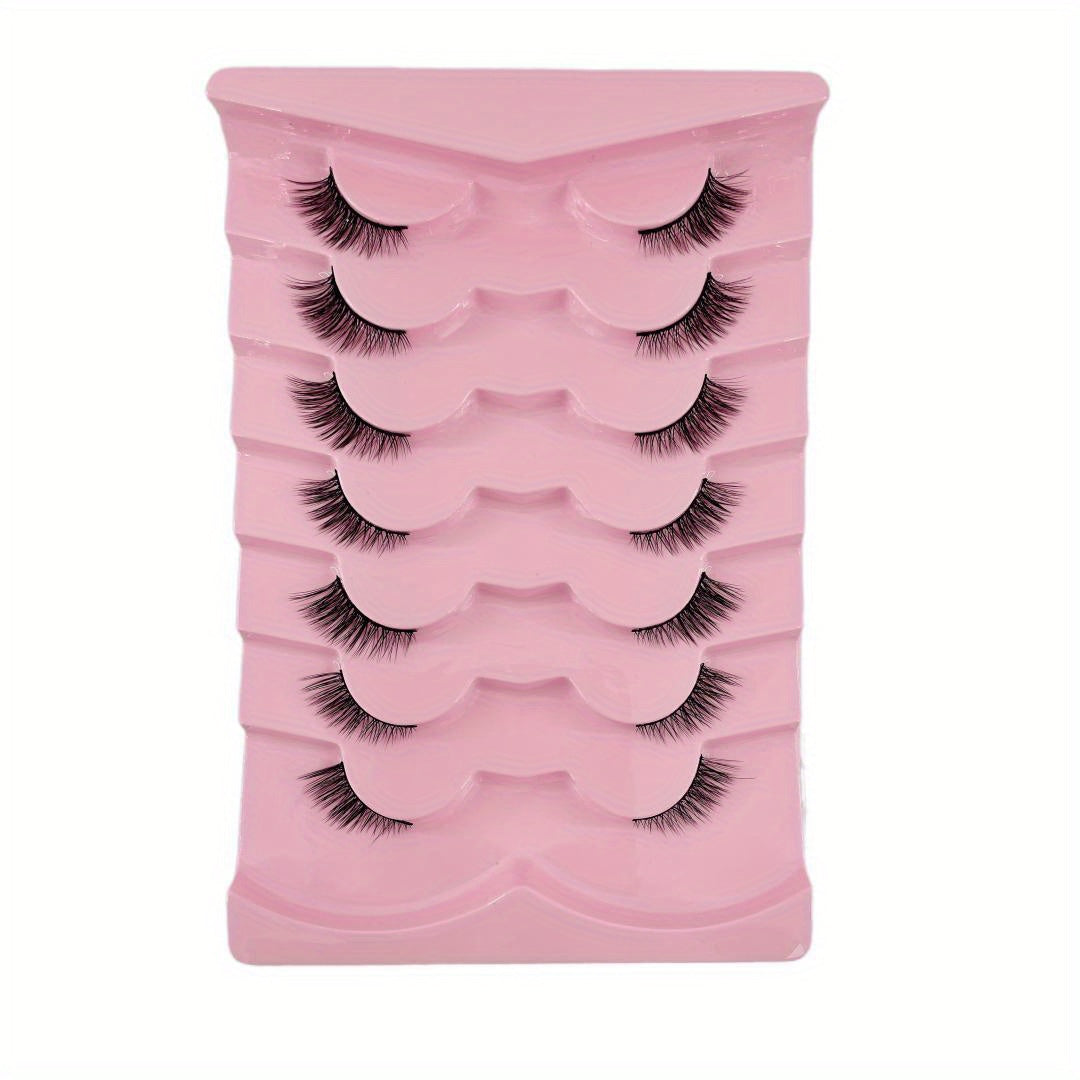 CURSAVELA 7/10/14 Pairs Natural Fluffy Faux Mink Lashes - Cat Eye Cluster Wispy Long and Short False Eyelashes for a Bold and Beautiful Look