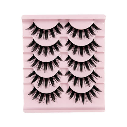 Eyelash Extension New 5 Pairs Full Devil Manga Style Faux Mink Eyelashes – Exaggerated COS Look