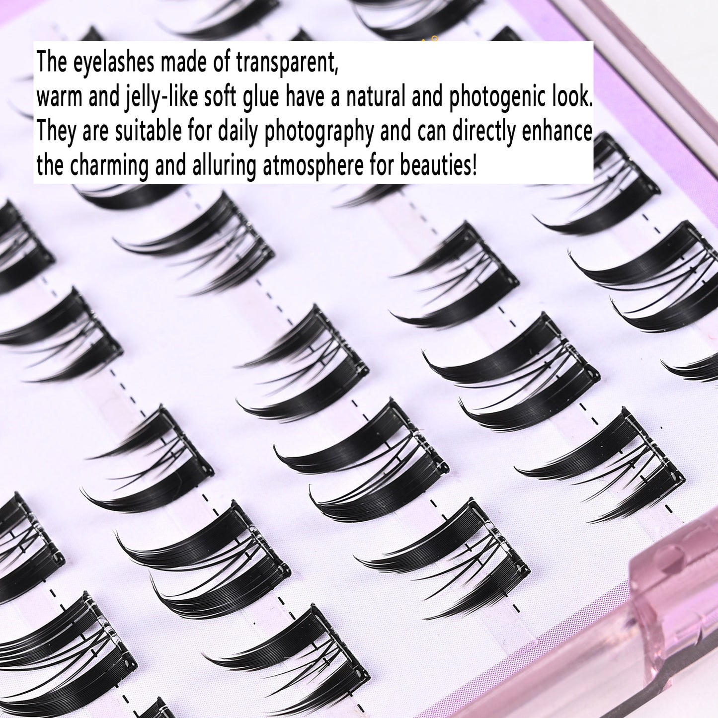 100 pcs Glue-Free Cat Elf False Eyelashes: Segmented, Self-Grafting, 10 Rows for Voluminous Look