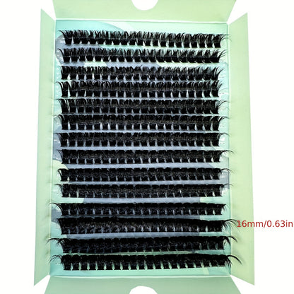 110D Faux Mink Eyelashes, 280pcs 10-16mm Mix Natural, 3D Russian Individual Eyelash Clusters, Extension Tools