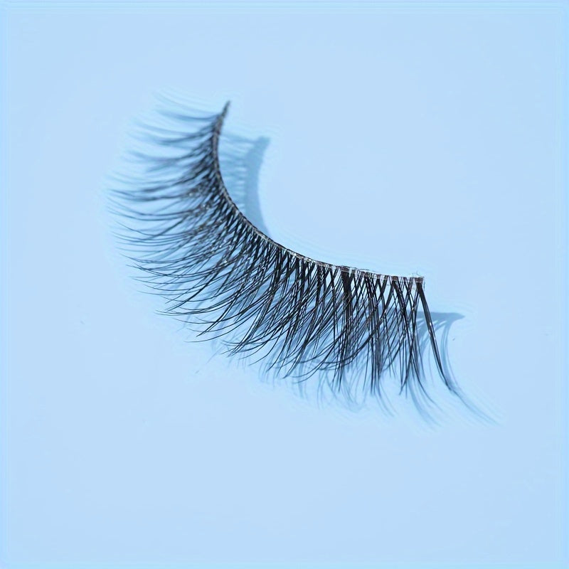 10 Pairs Luxurious Volumizing False Eyelashes-Crisscross Design,Lengthening Ends,Natural Look,Transparent Stem,8-14mm