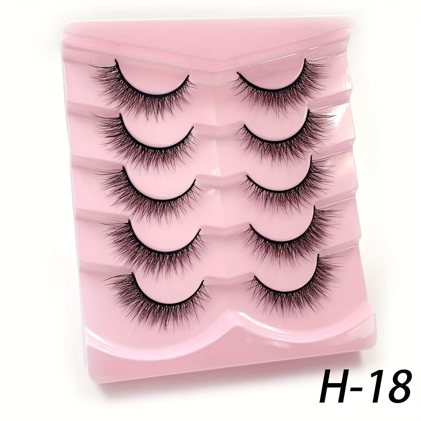 5 Pairs 3D Fluffy False Eyelashes, Wispy Natural Full Strip Lashes, Dramatic Volume Reusable Unscented for Daily Wear