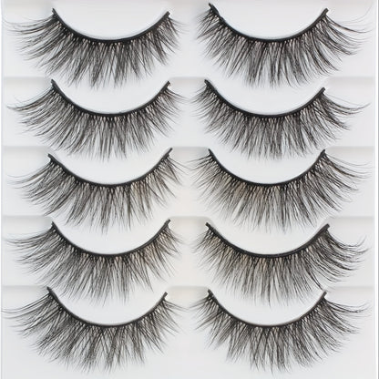 10 Pairs of Luxury Self-Adhesive Eyelashes - Natural Waterproof, Fluffy & Wispy, Lightweight & Long-Lasting.