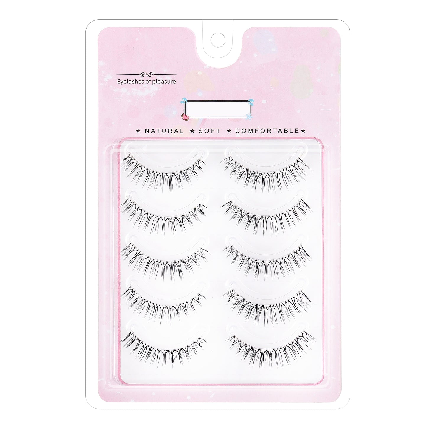 5 Pairs Self-Adhesive C Curl False Eyelashes, Mixed Lengths 6-9mm & 10-12mm - Reusable for Natural & Cosplay Looks