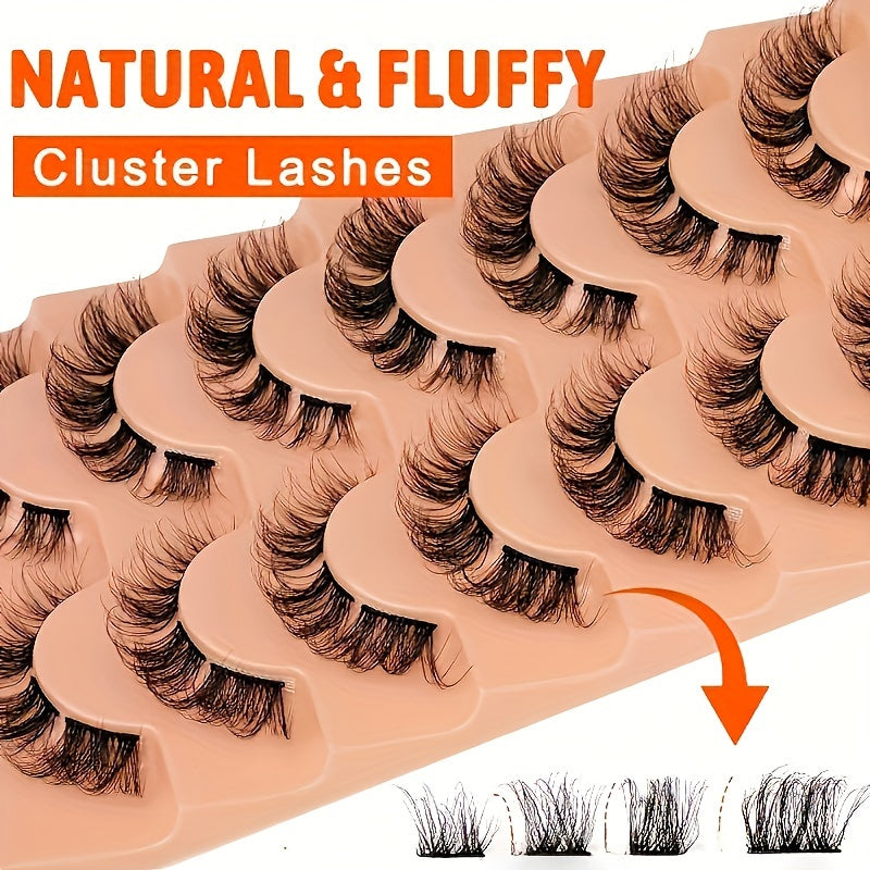 Classic Volume Eyelashes Natural clustered eyelashes, D curly eyelash extensions, fake eyelashes, DIY eyelash extensions.