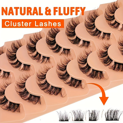 Classic Volume Eyelashes Natural clustered eyelashes, D curly eyelash extensions, fake eyelashes, DIY eyelash extensions.