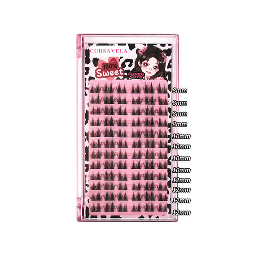Individual DIY lashes Pure and Sexy Style Double - Tipped "White Moonlight" False Eyelashes, Natural and Realistic Fairy Hair Single Clusters, Ultra - Thin Stem for Enlarged Eyes