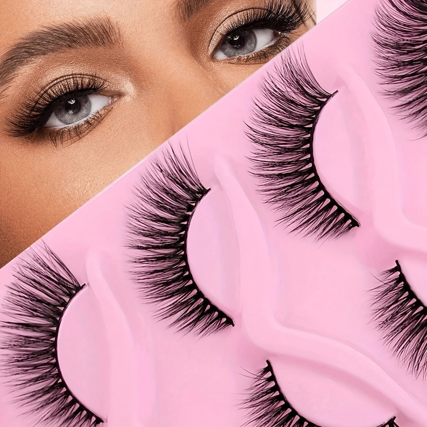 5 Pairs Cat Eye Lashes, Fluffy Cluster Faux Mink False Eyelashes, Natural Curling Slender Lashes