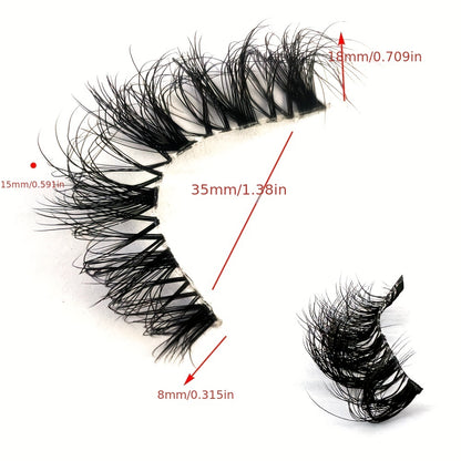 Classic Volume Eyelashes 5 Pairs Luxury Faux Mink False Eyelashes - Invisible Stem with Natural Crossed Fairy 3D Volume for Big Eye Glamour, Long-Lasting & Reusable, Hypoallergenic