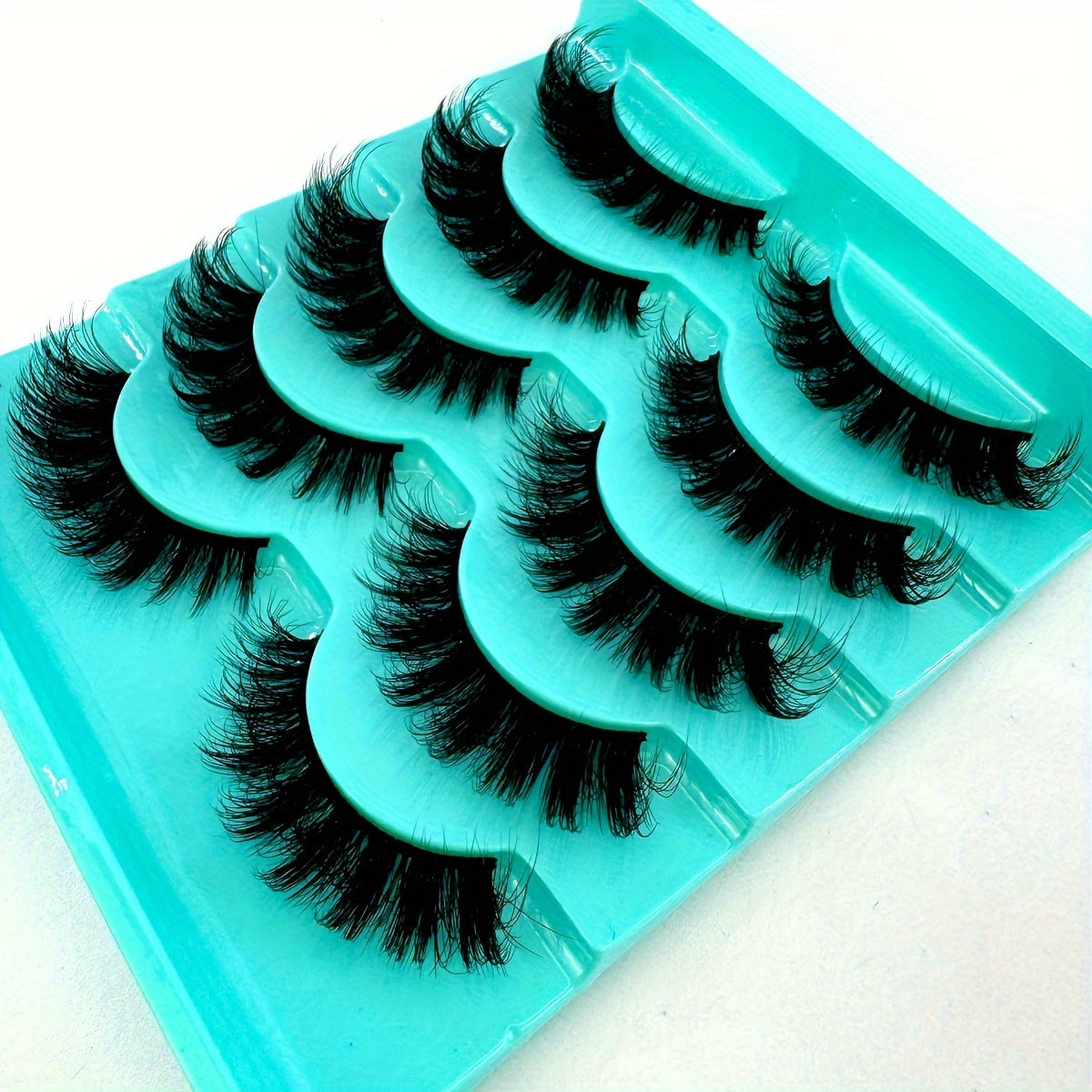 5 Pairs 3D Cat Eye Lashes, Fluffy & Soft Cross Style, D Curl Natural False Lashes for Daily & Glamorous Looks