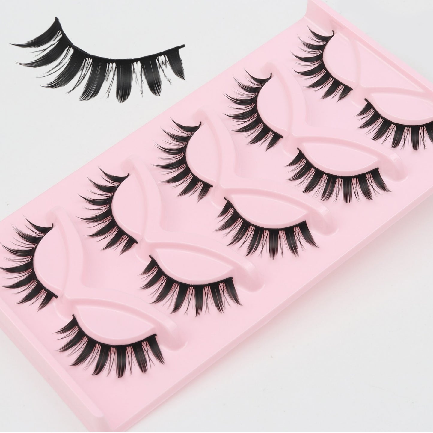 Dramatic 3D Thick & Curly False Eyelashes - Beginner-Friendly, Reusable, Self-Adhesive for Bold Anime Looks