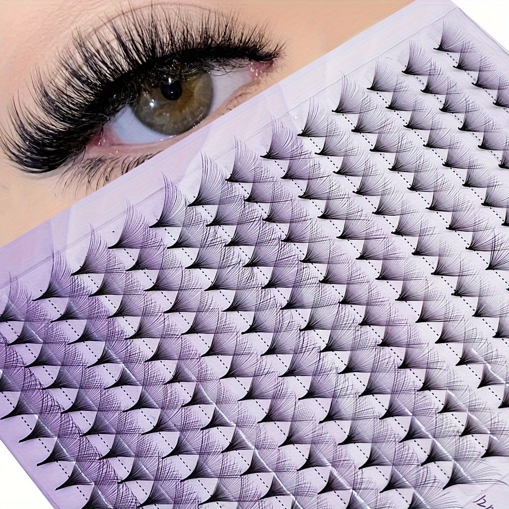 168pcs Premade Big-Fans Eyelash Extensions - 0.05mm, C/D/DD Curl, 8-15mm Length, Pointed Base, Handmade, Easy to Apply, Long-Lasting.